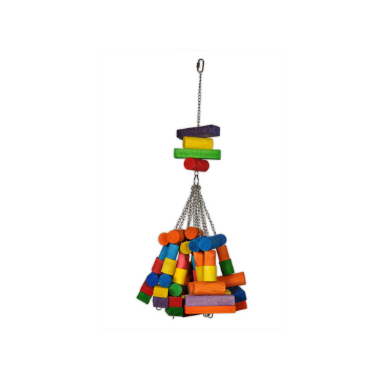 Jouet oiseau bois gros cubes multicolore 76cm de Animalerie Libourne et Bordeaux - Gironde dans V0601