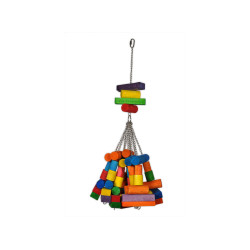 Jouet oiseau bois gros cubes multicolore 76cm de Animalerie Libourne et Bordeaux - Gironde dans V0601