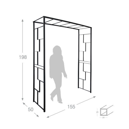 /Arche tube carre 25 Lineale 155x50x198 cm anth de Louis moulin, décoration pour le jardin dans L108