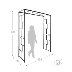 /Arche tube carre 25 Lineale 155x50x198 cm anth de Louis moulin, décoration pour le jardin dans L108