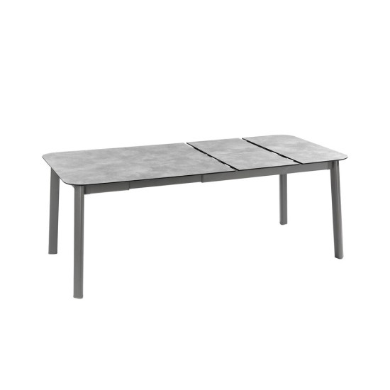 Table oron 150/190x100 cm hpl top ciment/titane de Lafuma - transat dans L033