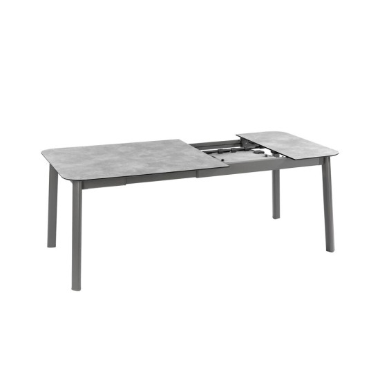 Table oron 150/190x100 cm hpl top ciment/titane de Lafuma - transat dans L033