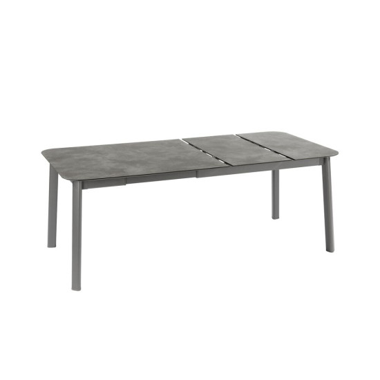 Table oron 150/190x100 cm hpl top fusain/titane de Lafuma - transat dans L033