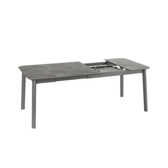 Table oron 150/190x100 cm hpl top fusain/titane de Lafuma - transat dans L033