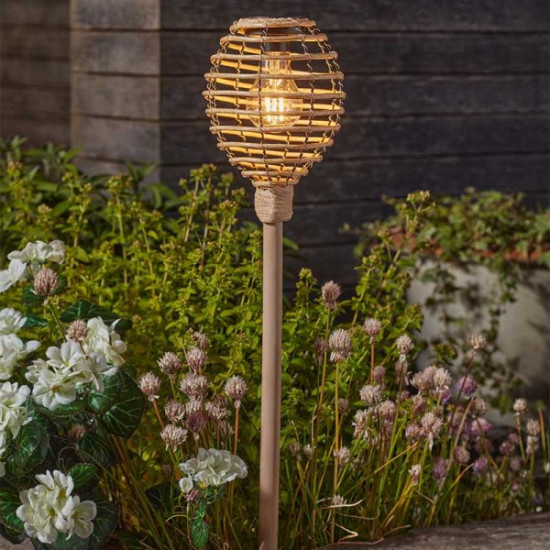 Torche solaire lumina faux rotin- naturel de Smart garden dans S1541