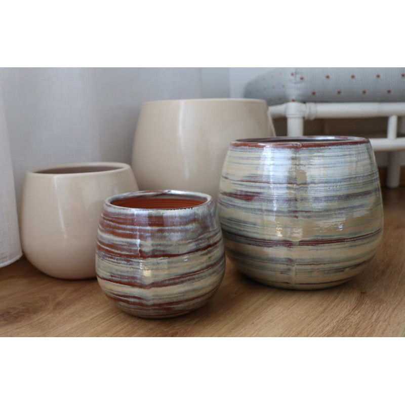 Pot cancale creme noisette d25 h27 de Poterie d'Albi - Poterie de qualité à Bordeaux dans P150