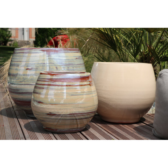 Pot bahia creme noisette d43 h46 de Poterie d'Albi - Poterie de qualité à Bordeaux dans P150