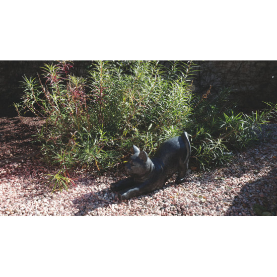 CHAT TERRAZZO NOIR L.50CM de Chamorin - Déco pour le jardin dans C1411