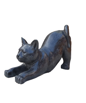 CHAT TERRAZZO NOIR L.50CM de Chamorin - Déco pour le jardin dans C1411