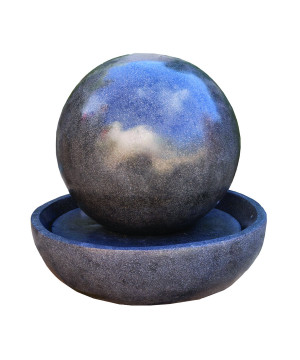 Fontaine de Jardin Sphere en Terrazzo Noir - Décoration Extérieure Élégante 40 cm de Chamorin - Déco pour le jardin dans Deco...