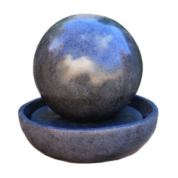 Fontaine de Jardin Sphere en Terrazzo Noir - Décoration Extérieure Élégante 40 cm de Chamorin - Déco pour le jardin dans Deco...