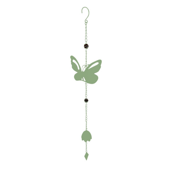 Carillon Papillon Vert Pâle avec Perles - 17,5x7x87 cm de Louis moulin, décoration pour le jardin dans L108