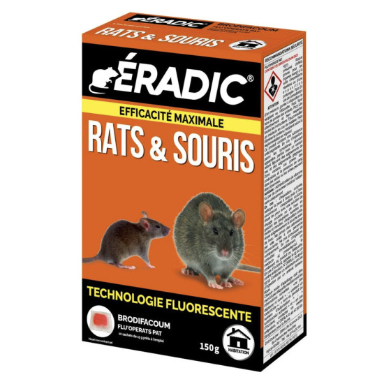 Pâtes Fluorescentes Raticide & Souricide 150g - Éradication Efficace pour Jardin et Maison de Jardinerie Bordeaux Libourne Gi...