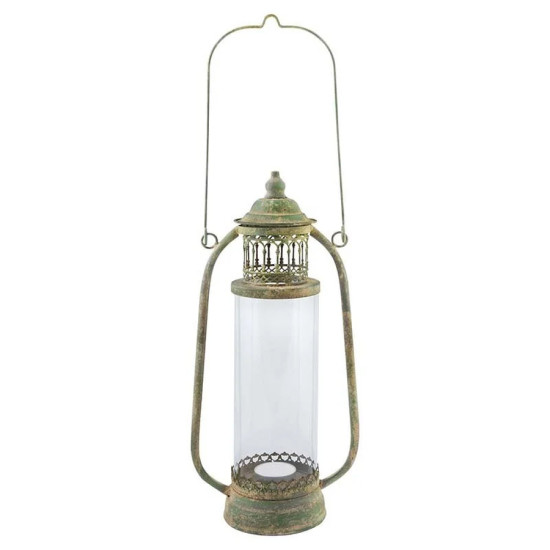 Lanterne en métal vieilli vert - Éclairage d'extérieur élégant et vintage de Esschert design - deco maison et jardin dans E058