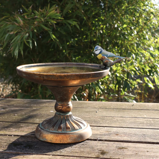 Bain d'Oiseaux en Métal Vieilli pour Décoration de Jardin et Maison - Accessoire Jardinier de Esschert design - deco maison e...