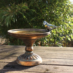 Bain d'Oiseaux en Métal Vieilli pour Décoration de Jardin et Maison - Accessoire Jardinier de Esschert design - deco maison e...