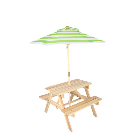 Table de Pique-Nique Enfant avec Parasol - Idéale pour le Jardin et les Activités Extérieures de Esschert design - deco maiso...