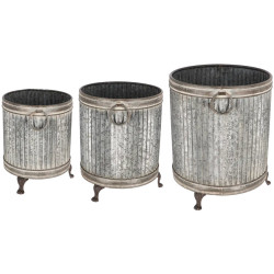Set de 3 Pots Ronds sur Pieds pour Décoration de Jardin et Maison de Esschert design - deco maison et jardin dans E058