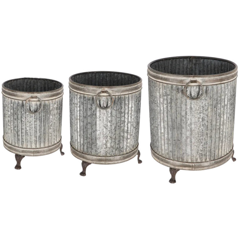 Set de 3 Pots Ronds sur Pieds pour Décoration de Jardin et Maison de Esschert design - deco maison et jardin dans E058