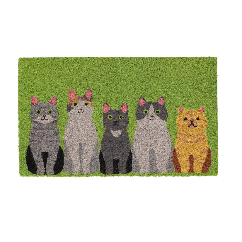 Paillasson en coco décoratif pour amoureux des chats - Accessoire de jardin et maison L de Esschert design - deco maison et j...