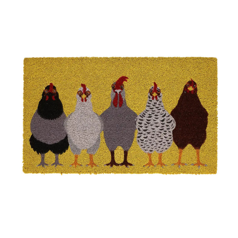 Paillasson en coco Poules - Décoration originale pour jardin et maison de Esschert design - deco maison et jardin dans E058