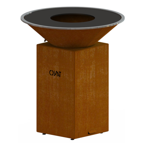 Brasero décoratif Ø88 cognac pour le jardin, ambiance chaleureuse et conviviale de Braséro OYAT dans O0321