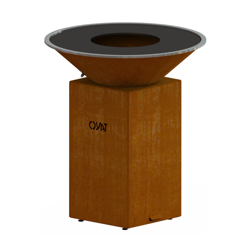 Brasero décoratif Ø88 cognac pour le jardin, ambiance chaleureuse et conviviale de Braséro OYAT dans O0321