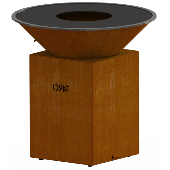 Brasero décoratif pour jardin et terrasse Ø98 cm couleur cognac de Braséro OYAT dans O0321