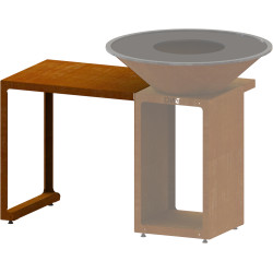 Table additionnelle Talmont 80 Oyat coloris cognac pour braséro de Braséro OYAT dans O0321