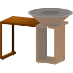 Table additionnelle Talmont 80 Oyat coloris cognac pour braséro de Braséro OYAT dans O0321