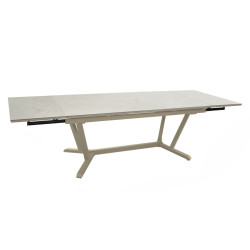 Table de Jardin VITA Extensible en Aluminium KEDRA Crème et Pralin - Élégance et Confort de Proloisirs - Océo - table et faut...