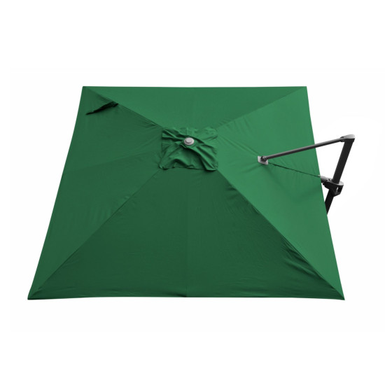 Toile Parasol Déportée 3x3m - Protection Soleil Jardin et Maison - Couleur Amande de Proloisirs - Océo - table et fauteuil et...