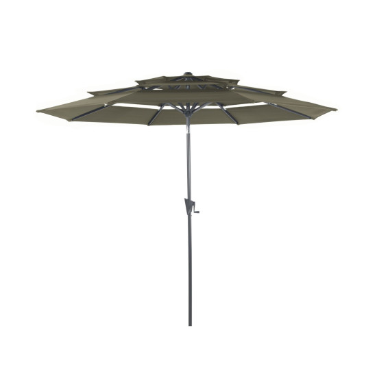 Parasol Droit Taupe 300 cm - Parasol Inclinable 3 Strates pour Jardin et Terrasse de Proloisirs - Océo - table et fauteuil et...
