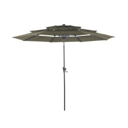 Parasol Droit Taupe 300 cm - Parasol Inclinable 3 Strates pour Jardin et Terrasse de Proloisirs - Océo - table et fauteuil et...