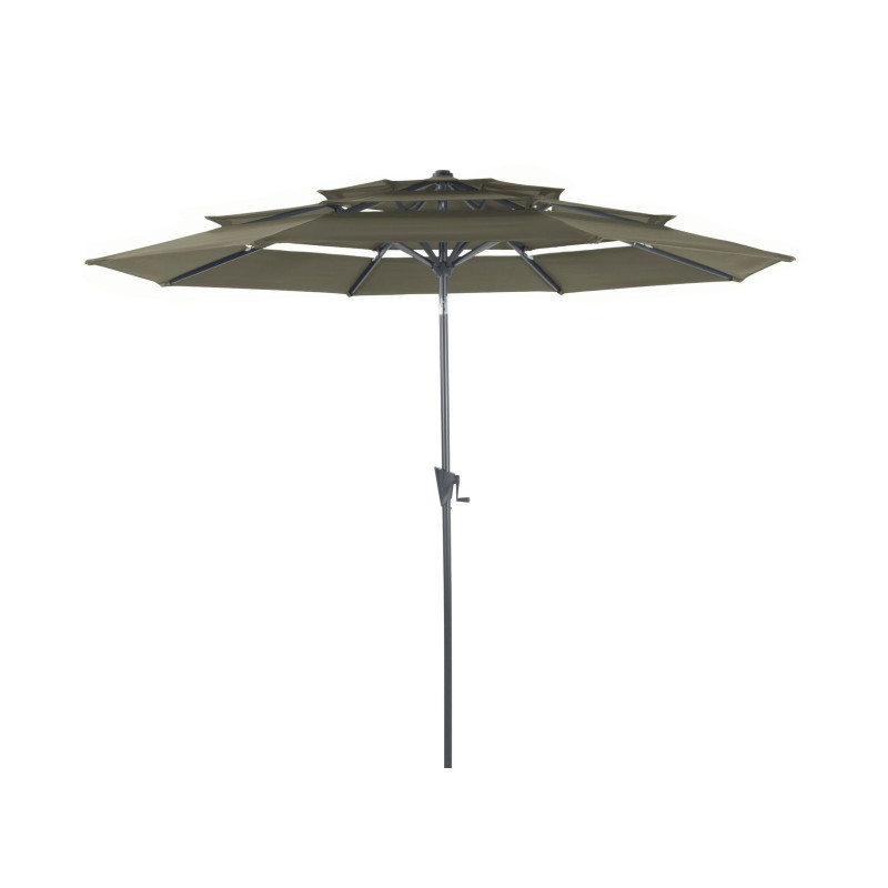 Parasol Droit Taupe 300 cm - Parasol Inclinable 3 Strates pour Jardin et Terrasse de Proloisirs - Océo - table et fauteuil et...