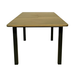 Table extensible BALITO en aluminium et acacia - Décoration élégante pour jardin et maison de Proloisirs - Océo - table et fa...