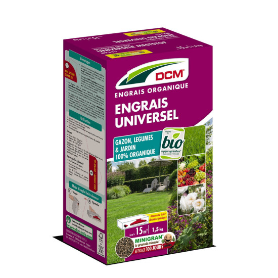 Engrais Universel 1,5 kg pour Jardin et Potager - Croissance Optimale des Plantes - DCM de DCM - Engrais et terreaux dans D006