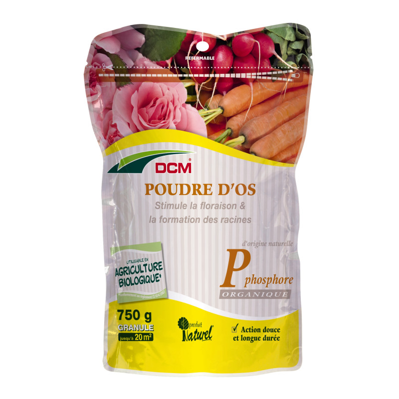 Engrais Poudre d'Os 0,750 kg - Fertilisez votre Jardin et Potager Naturellement - DCM de DCM - Engrais et terreaux dans D006