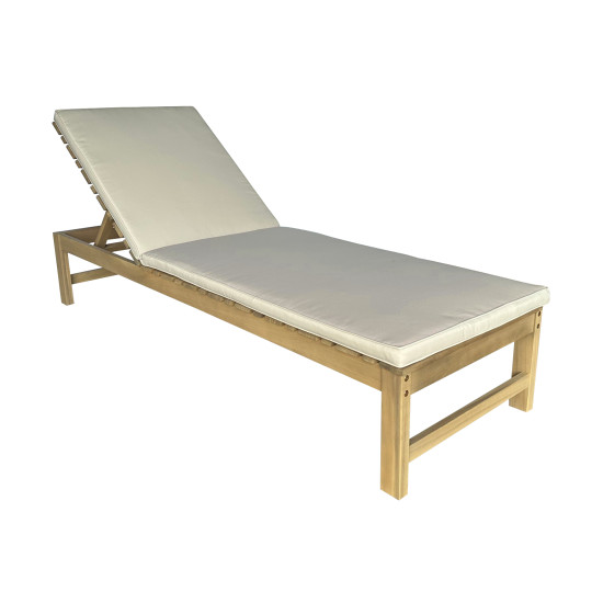 Transat de jardin en acacia Balito avec coussin - Décoration extérieure élégante pour maison et jardin de Proloisirs - Océo -...