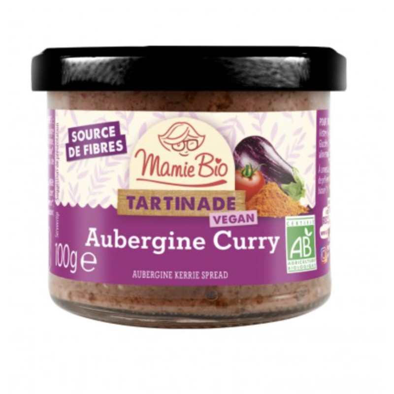 TARTINADE AUBERGINE CURRY VEGAN 100G de Table des producteurs Libourne dans 🥔 Apéritifs à manger