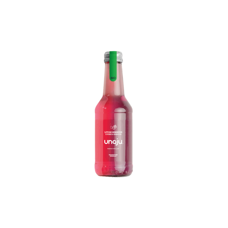 UNAJU LITCHI HIBISCUS 25CL de Unaju - Les jus pétillants de Bordeaux dans 🥛 Boissons sans alcools