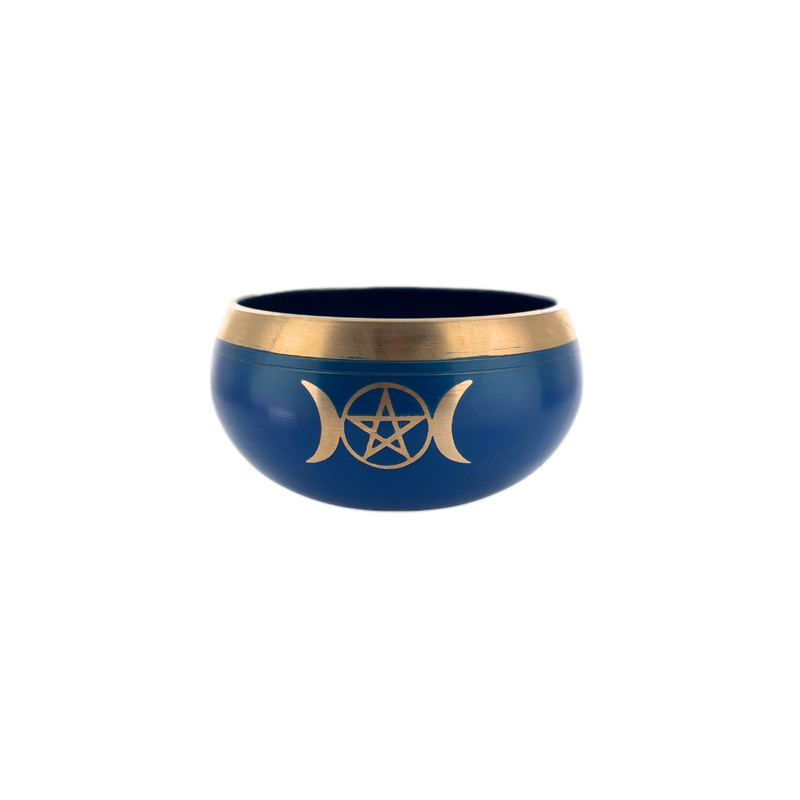 Bol chantant bleu triple lune 11 cm pour méditation et relaxation herboristerie de Herboristerie et Esotérisme à Libourne dan...
