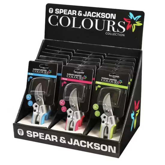 Sécateur couleurs ergonomique pour jardinage et taille de plantes de Spear et Jackson - Outil de jardin dans A038