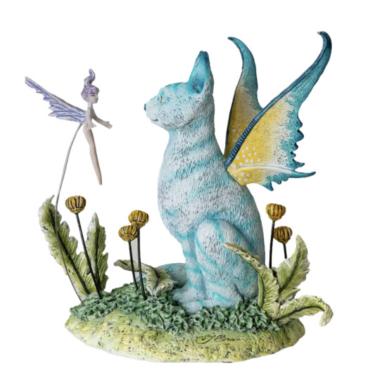 Figurine Chat feerique bleu par Amy Brown de Herboristerie et Esotérisme à Libourne dans P207