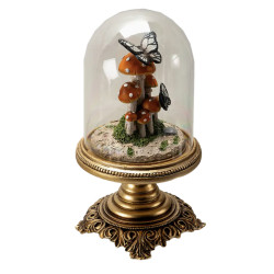 Cloche champignon avec papillon sur champignon veneneux de Herboristerie et Esotérisme à Libourne dans P207