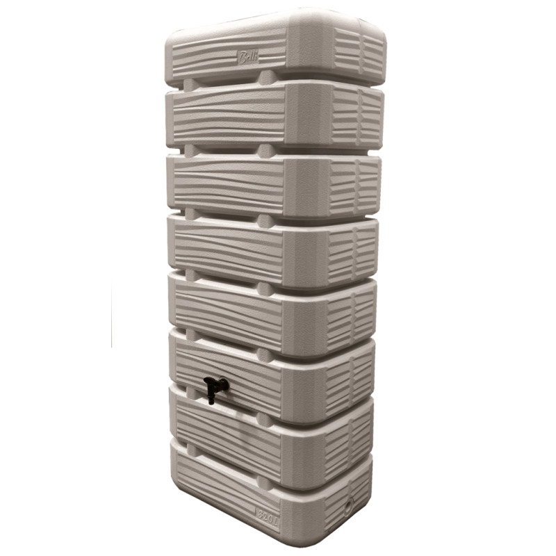 Récupérateur D'eau Dune 320l Grège Avec Niveau, Couverture, Robinet, Kit Et Sangle de Belli dans B025