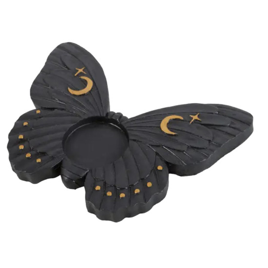 Bougeoir papillon noir pour bougie chauffe-plat de Herboristerie et Esotérisme à Libourne dans S162