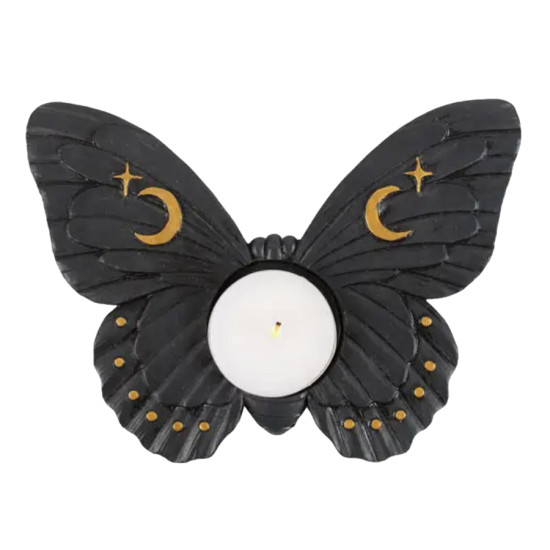 Bougeoir papillon noir pour bougie chauffe-plat de Herboristerie et Esotérisme à Libourne dans S162
