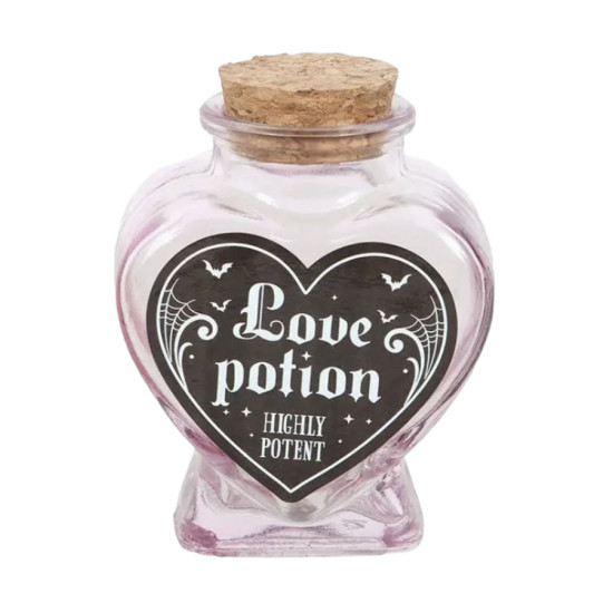 Bouteille décorative en verre en forme de cœur Love Potion de Herboristerie et Esotérisme à Libourne dans S162