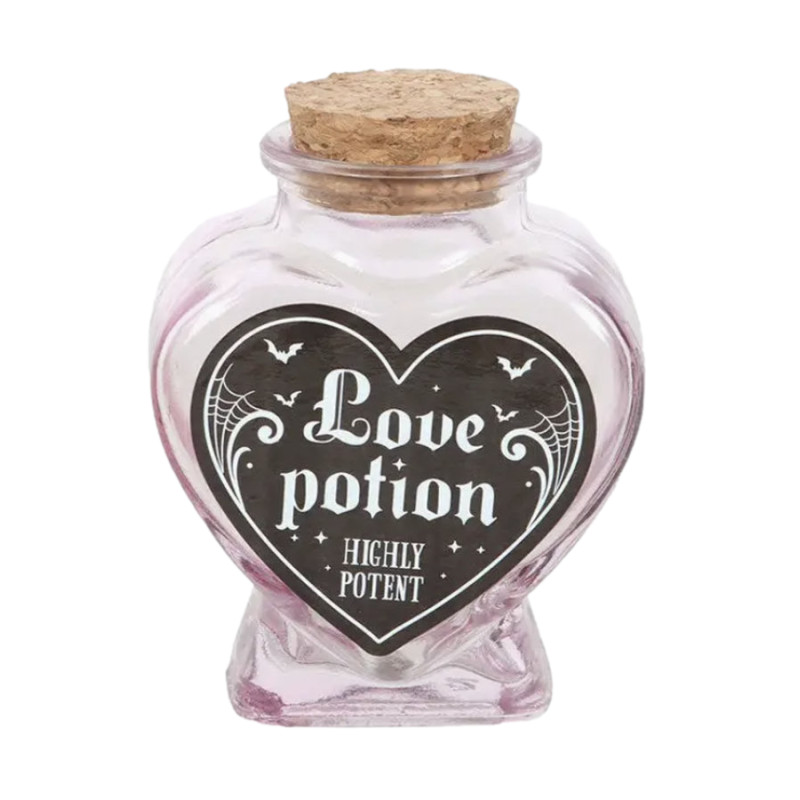 Bouteille décorative en verre en forme de cœur Love Potion de Herboristerie et Esotérisme à Libourne dans S162